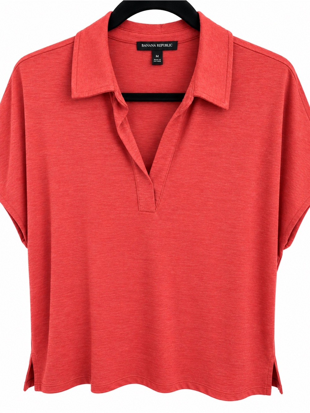 Banana Republic Rust V-Neck Polo Short Sleeve Top